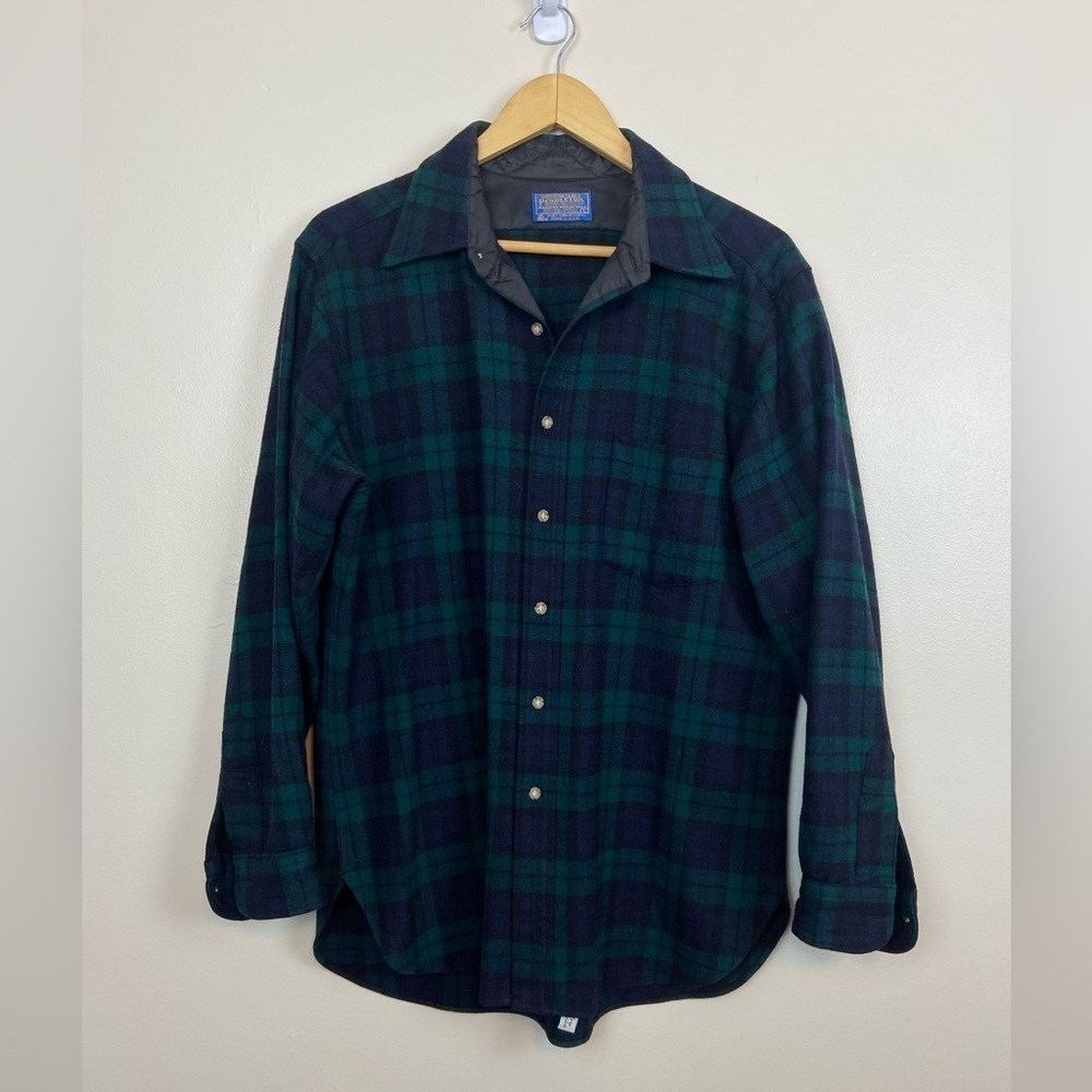 VINTAGE PENDLETON 60’s 100% WOOL PLAID BOARD SHIRT AUTHENTIC BLACK WATCH TARTAN